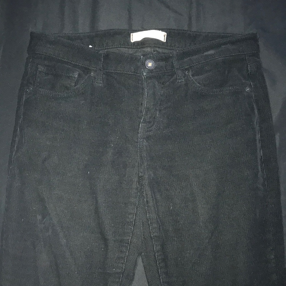 Uniqlo corduroy black pants low rise